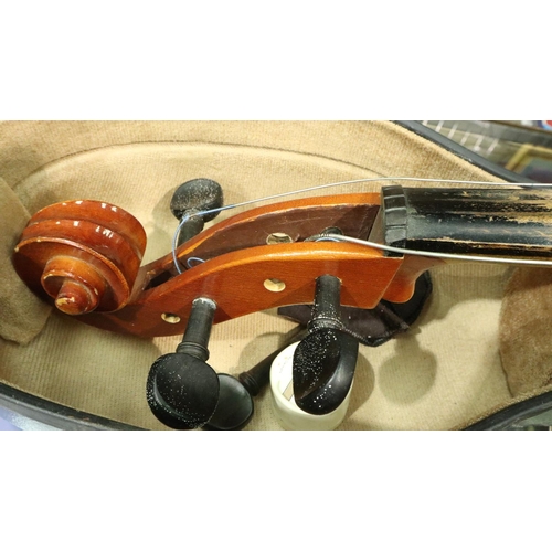 312 - Unbranded cello in hard case Not available for in-house P&P, contact Paul O'Hea at Mailboxes on 0192... 