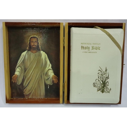 344 - Olive Wood cased Concordance Bible and another. P&P Group 2 (£18+VAT for the first lot and £3+VAT fo... 