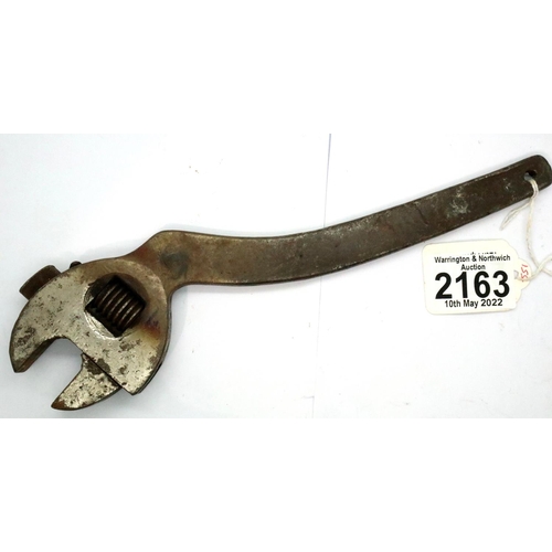 2163 - WWII marked German Panzer Tank adjustable spanner. A set of these were kept in a tool roll in each t... 