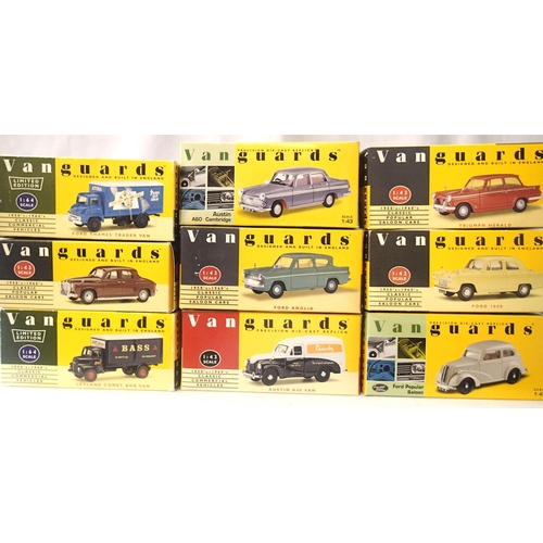 2125 - Nine Vanguards boxed cars and vans, mostly very good - excellent condition, boxes with wear. P&P Gro... 