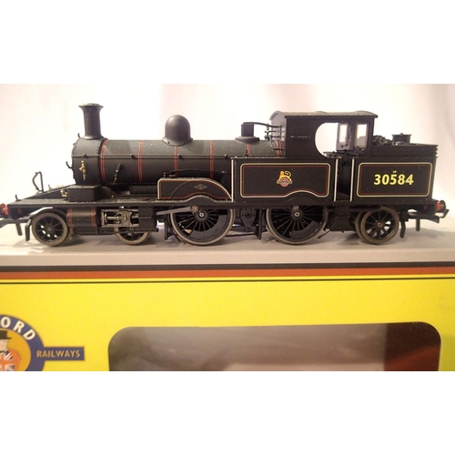 2127 - Oxford Rail OO scale Adams 4.4.2 tank, BR Black, 30584 Early Crest. Excellent condition, boxed. P&P ... 