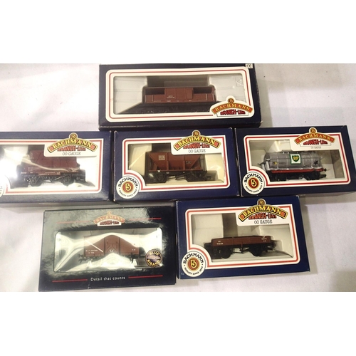 2200 - Six Bachmann wagons, various types including Queen Mary Brake. Mostly excellent condition, boxes wit... 