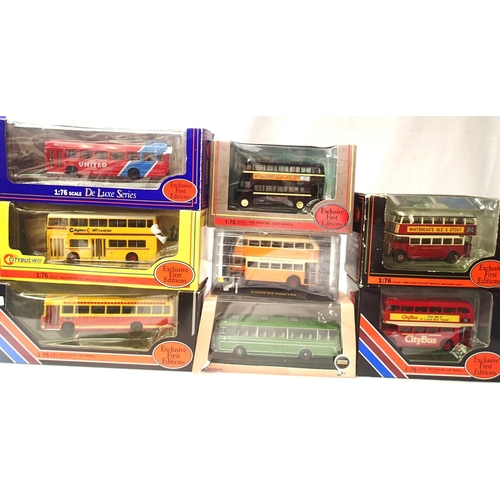 2066 - Eight OO scale buses and coaches; EFE Oxford etc. Including Hong Kong city buses, mostly very good c... 