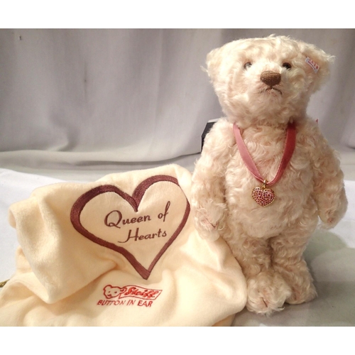 2103 - Steiff bear: Diana, Queen of Hearts in pale pink, H: 27 cm, limited edition 0003/1500 with certifica... 