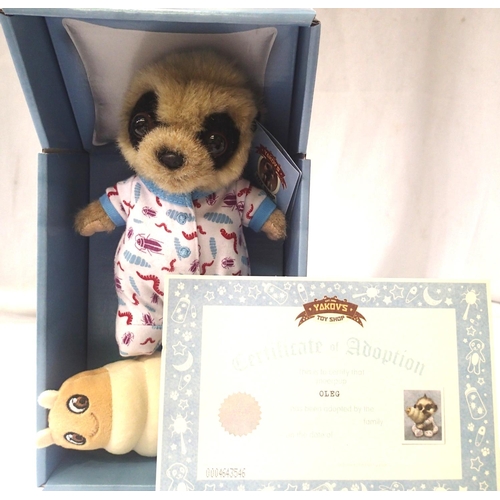 2104 - Yakovs Toy Shop, Meerpup Oleg, boxed with adoption certificate. P&P Group 1 (£14+VAT for the first l... 