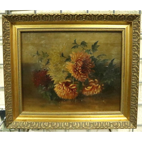 3053 - M E Comber (Warrington, 19th century): oil on canvas, still life of flowers, 28 x 23 cm. Not availab... 