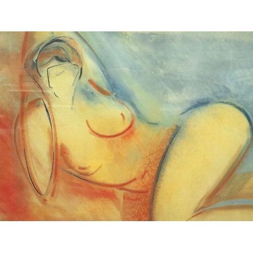 3064 - Mary Stork (1938-2007): three colour prints, nude studies, largest 30 x 40 cm. Not available for in-... 