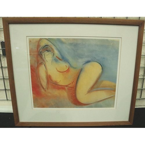 3064 - Mary Stork (1938-2007): three colour prints, nude studies, largest 30 x 40 cm. Not available for in-... 