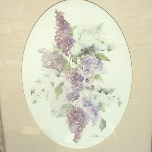 3067 - Sue Ellen Wilder (20th century): pair of watercolours, still life floral arrangements. Not available... 