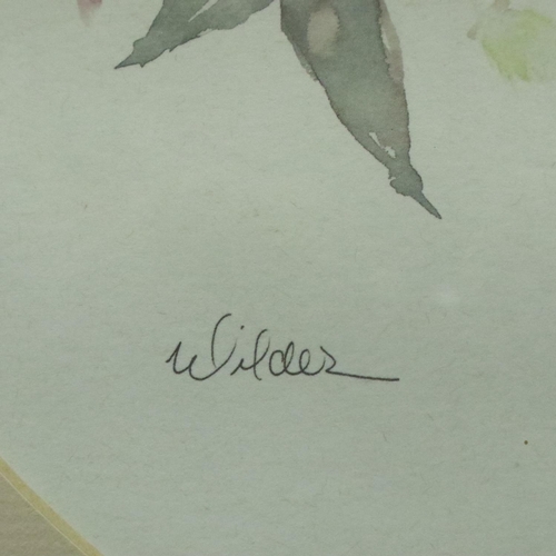 3067 - Sue Ellen Wilder (20th century): pair of watercolours, still life floral arrangements. Not available... 