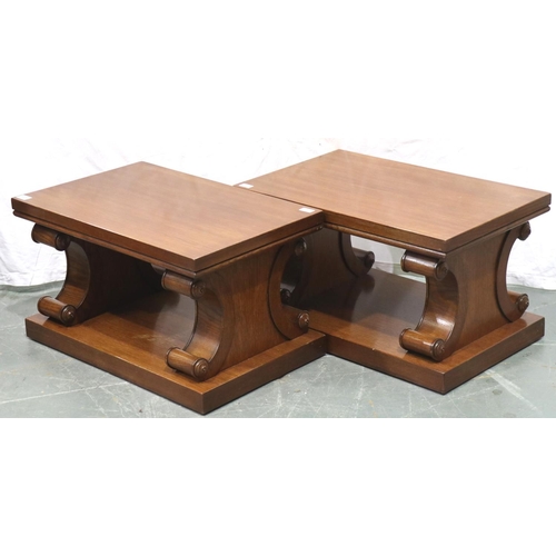 3131 - A substantial pair of modern oak lamp tables, each 72 x 45 x 41 cm H. Not available for in-house P&P... 