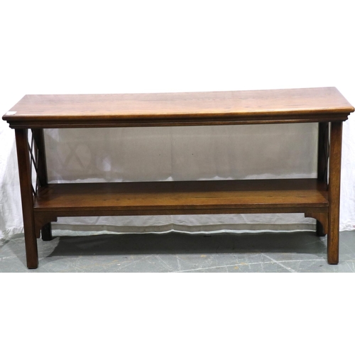 3132 - A contemporary end or console table, having latticed end panels and under shelf, 105 x 46 x 75 cm H.... 