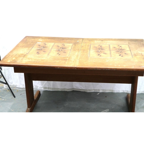 3134 - Anlages mobler AM Danish vintage large tile topped dining table with centre leaf. Not available for ... 