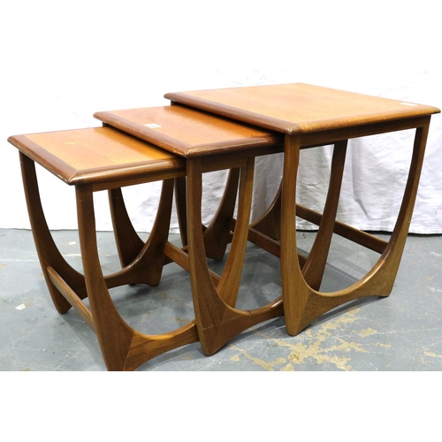 3135 - G-plan; a mid 20th century teak nest of three graduated tables, largest H: 50 x 50 x 51 cm. Not avai... 