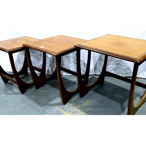 3135 - G-plan; a mid 20th century teak nest of three graduated tables, largest H: 50 x 50 x 51 cm. Not avai... 