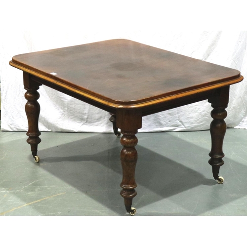 3160 - A Victorian mahogany wind out extending dining table with additional leaf, with a set of six regency... 