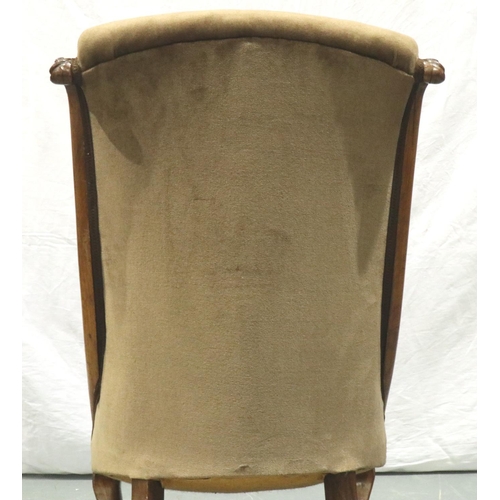 3162 - An early 19th century walnut framed low seated parlour chair. Not available for in-house P&P, contac... 