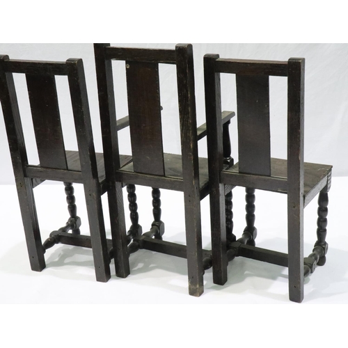 3166 - Miniature suite of dining furniture, comprising sideboard, table and three chairs. Not available for... 