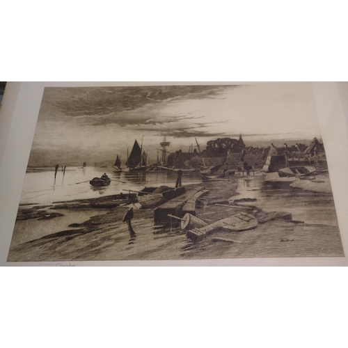 3073 - Wilfred Williams Ball (1853-1917): etching, Evening Harbour scene, 52 x 32 cm, signed in pencil. Not... 