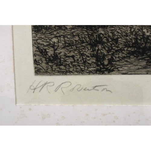 3074 - H R Robertson? etching, A Copse, 41 x 26 cm. Not available for in-house P&P, contact Paul O'Hea at M... 