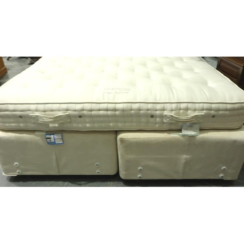 3120 - Vi-spring super king divan bed and mattress, overall 180 x 200 x 70 cm H. Condition report: Light us... 