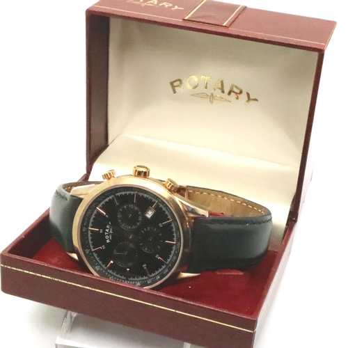 67 - Rotary: gents chronograph wristwatch, boxed, working at lotting. P&P Group 1 (£14+VAT for the first ... 