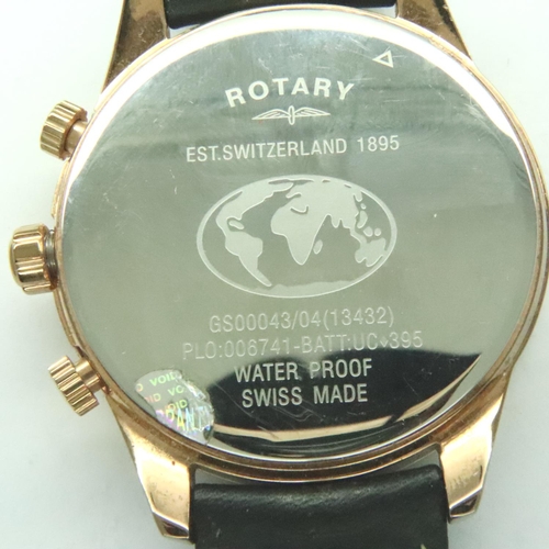 67 - Rotary: gents chronograph wristwatch, boxed, working at lotting. P&P Group 1 (£14+VAT for the first ... 