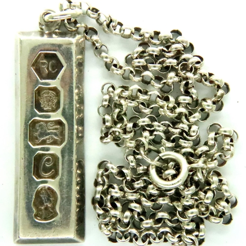 72 - 925 silver ingot necklace, combined 39g. P&P Group 1 (£14+VAT for the first lot and £1+VAT for subse... 