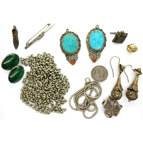 81 - Mixed silver jewellery and a single gold knot earring. P&P Group 1 (£14+VAT for the first lot and £1... 