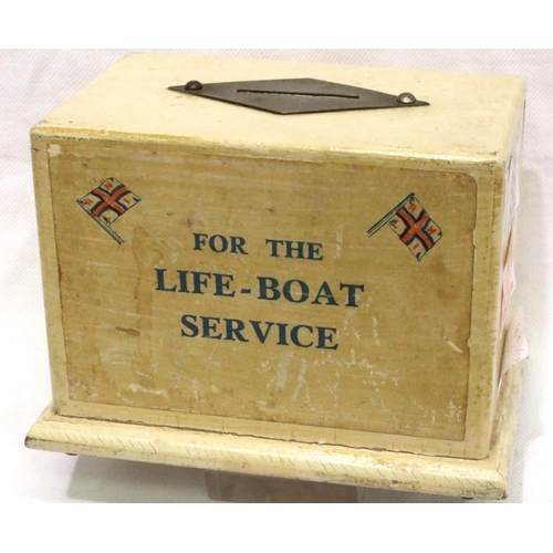 85 - Vintage For The Life-Boat Service charity collection box, L: 10 cm. P&P Group 1 (£14+VAT for the fir... 