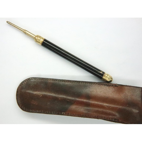 89 - Victorian yellow metal propelling pencil, L: 80 mm. P&P Group 1 (£14+VAT for the first lot and £1+VA... 