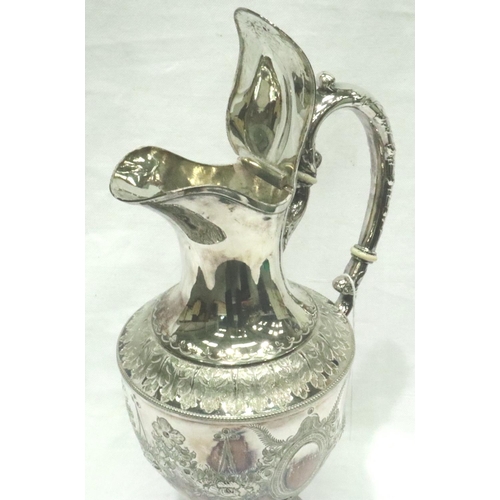 115 - Large Sheffield silver plate ewer, H: 30 cm. P&P Group 2 (£18+VAT for the first lot and £3+VAT for s... 