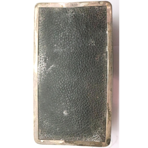 124 - Hallmarked silver cigarette box with inscription to lid for 1952, 20 x 11 x 7 cm, Sheffield assay 19... 