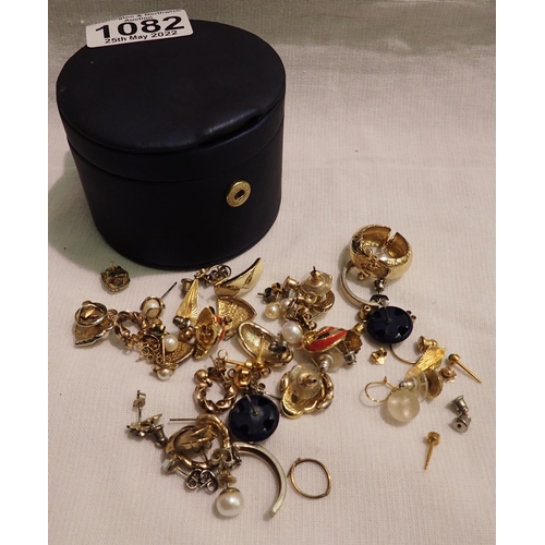 1082 - Mixed earrings including 9ct gold. P&P Group 1 (£14+VAT for the first lot and £1+VAT for subsequent ... 