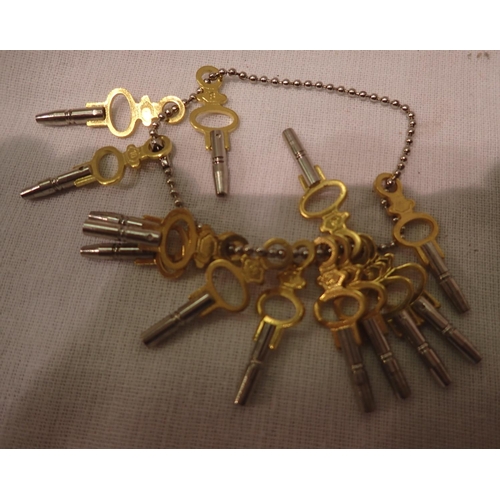 1104A - Complete set of fourteen antiques type pocket watch keys. P&P Group 1 (£14+VAT for the first lot and... 