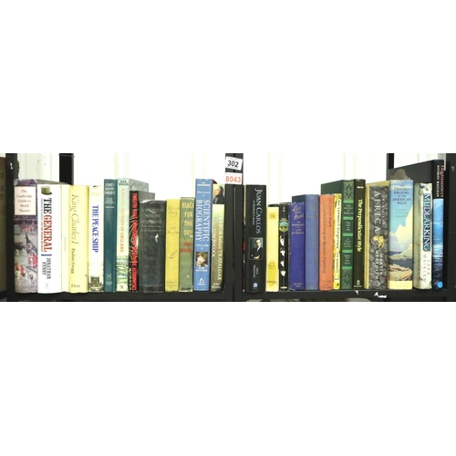 302 - Two shelves of historical biographys and history books. Not available for in-house P&P, contact Paul... 