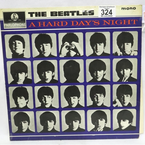 324 - The Beatles Hard Days Night, black and yellow label, XEX481-3N PMC 1230. Good used/played condition,... 