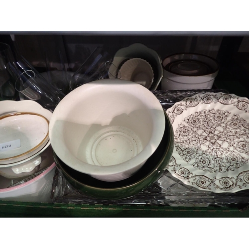 1186 - Mixed glass and ceramics including Copeland Spode. Not available for in-house P&P, contact Paul O'He... 