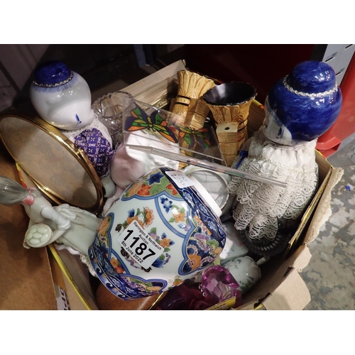 1187 - Mixed collectables including a brass photo frame. Not available for in-house P&P, contact Paul O'Hea... 