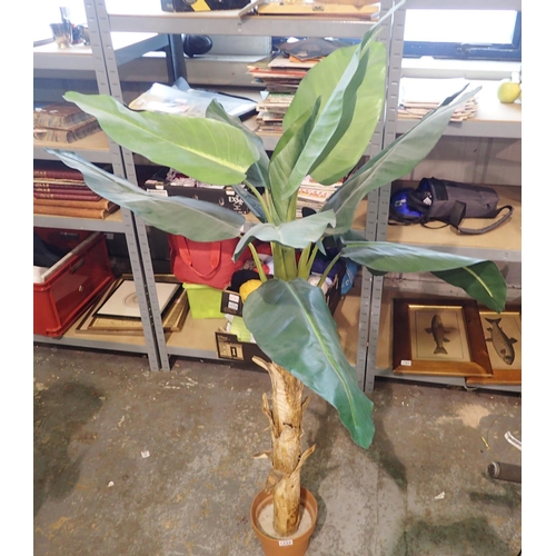 1228 - Large imitation rubber plant, H: 150 cm. Not available for in-house P&P, contact Paul O'Hea at Mailb... 