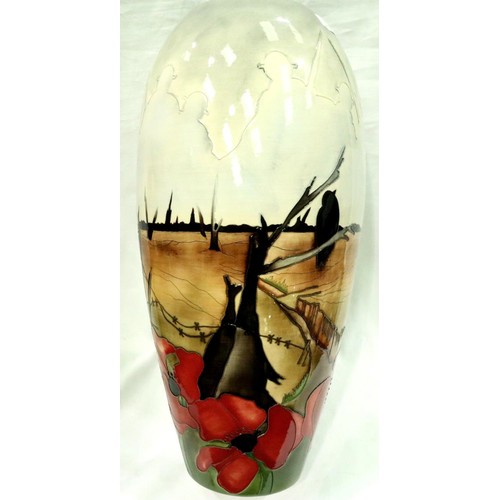 193 - Moorcroft Prestige vase trial piece by Kerry Goodwin, Lest We Forget, numbered edition 40, H: 46 cm.... 
