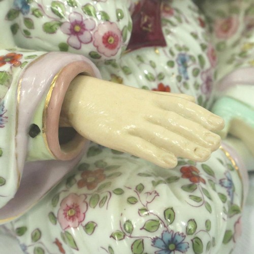 218 - A late 19th Century German Ernst Bohne & Sohne porcelain nodding pagoda figure, with weighted noddin... 