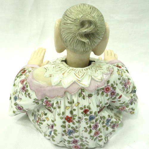 218 - A late 19th Century German Ernst Bohne & Sohne porcelain nodding pagoda figure, with weighted noddin... 
