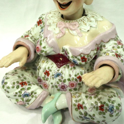 218 - A late 19th Century German Ernst Bohne & Sohne porcelain nodding pagoda figure, with weighted noddin... 
