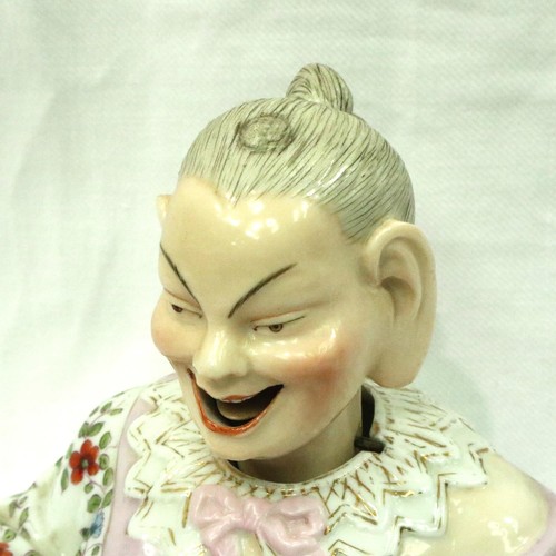 218 - A late 19th Century German Ernst Bohne & Sohne porcelain nodding pagoda figure, with weighted noddin... 