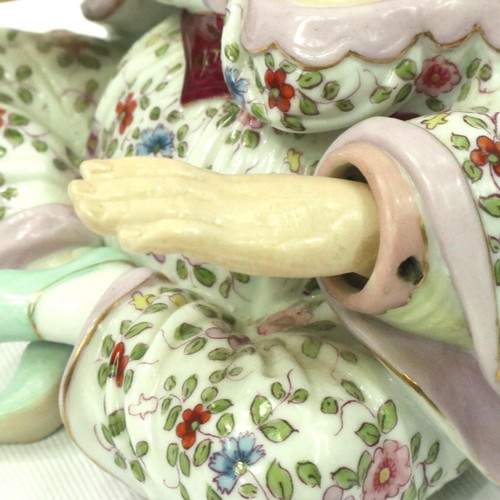 218 - A late 19th Century German Ernst Bohne & Sohne porcelain nodding pagoda figure, with weighted noddin... 