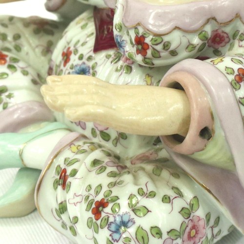 218 - A late 19th Century German Ernst Bohne & Sohne porcelain nodding pagoda figure, with weighted noddin... 