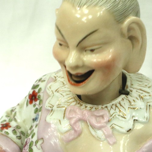 218 - A late 19th Century German Ernst Bohne & Sohne porcelain nodding pagoda figure, with weighted noddin... 