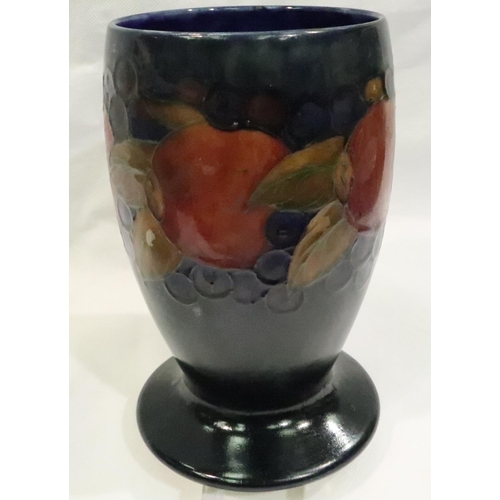 190 - Large Moorcroft blue ground vase in the Pomegranate pattern, H: 19 cm. Condition report: No chips or... 