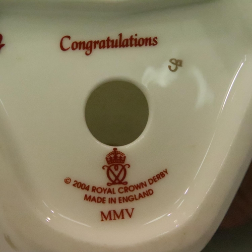 199 - Four Royal Crown Derby teddy bear figurines, tallest H: 80 mm. P&P Group 2 (£18+VAT for the first lo... 